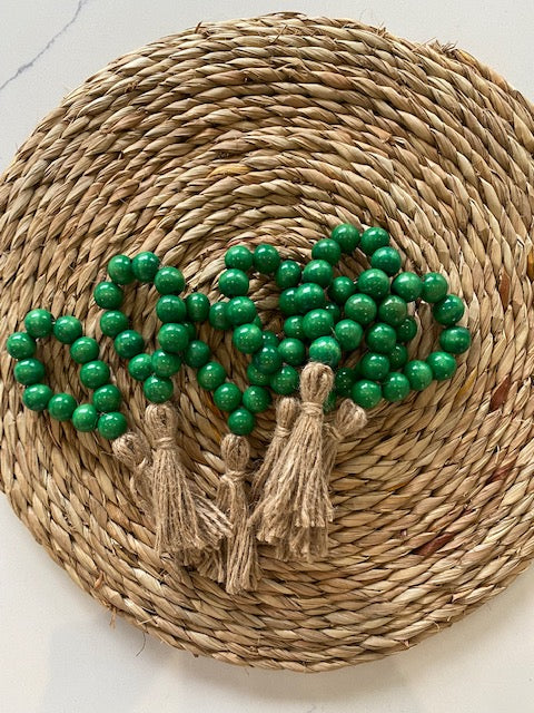 Green napkin rings - Tassels