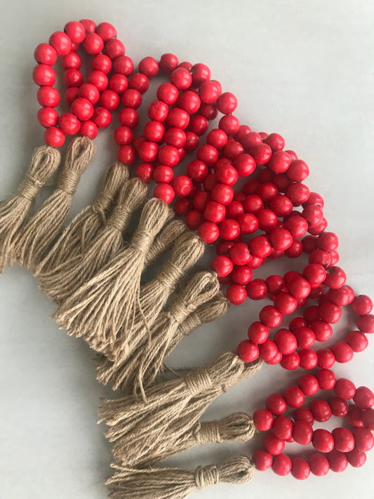 Red napkin rings - Tassels