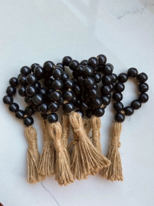 Black napkin rings - Tassels