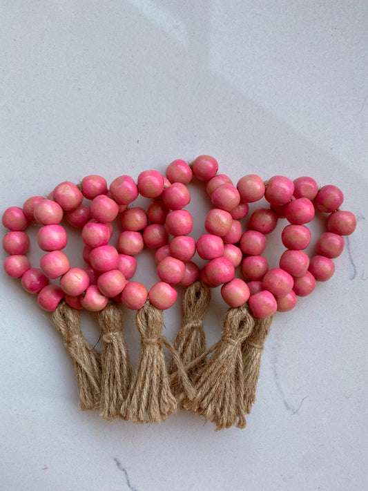 Pink napkin rings - Tassels